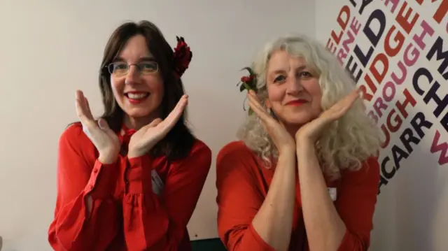 Two people dressed as Kate Bush