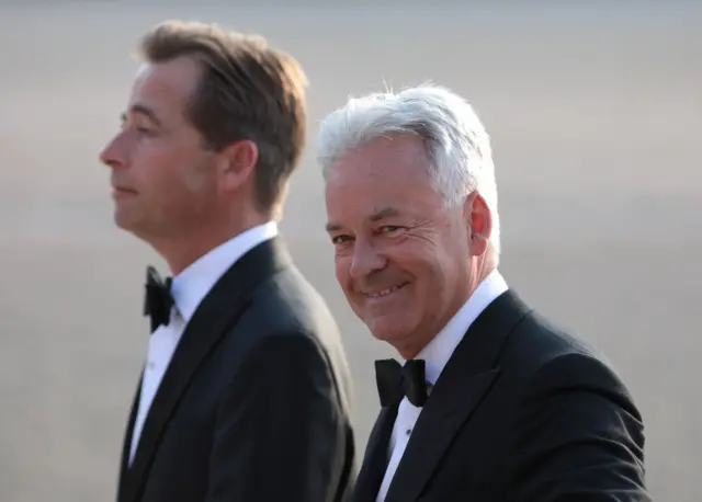 Sir Alan Duncan arriving at last night's dinner in Blenheim Palace