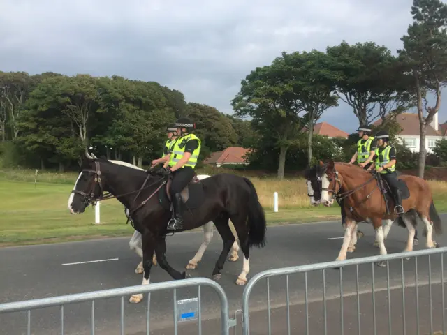 Police horses at Turnberry