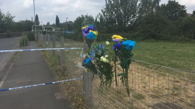 Tributes at the road in Hereford