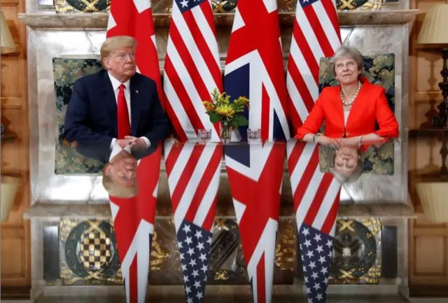 Theresa May and Donald Trump