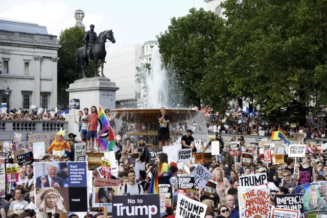 Protesters in Trafalgar Square