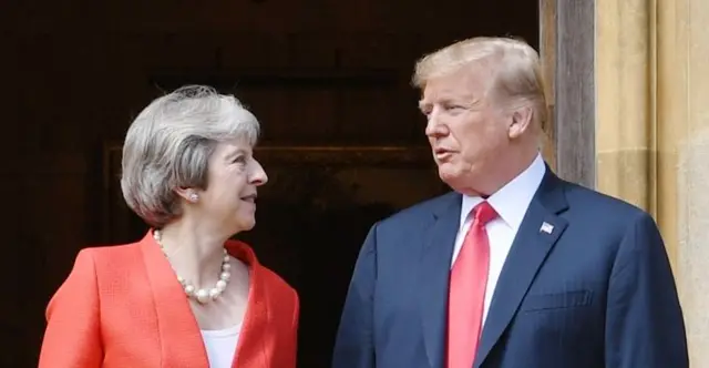 Theresa May and Donald Trump