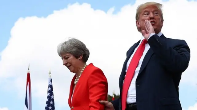 Theresa May and Donald Trump