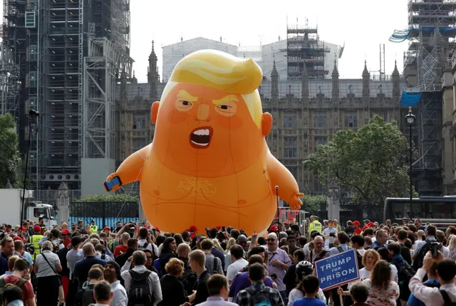 Trump baby blimp in Parliament Square in London