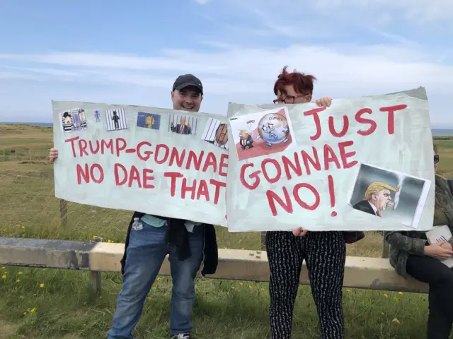 Protesters at Turnberry