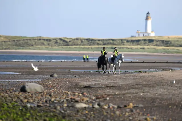 Police at beach at Turnberry