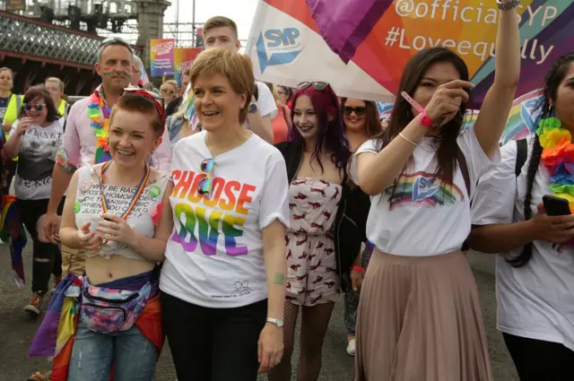 Nicola Sturgeon at Pride Glasgow