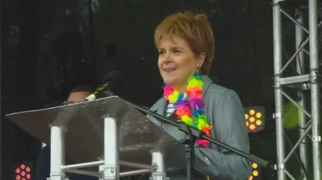 Nicola Sturgeon at gay Pride 2017