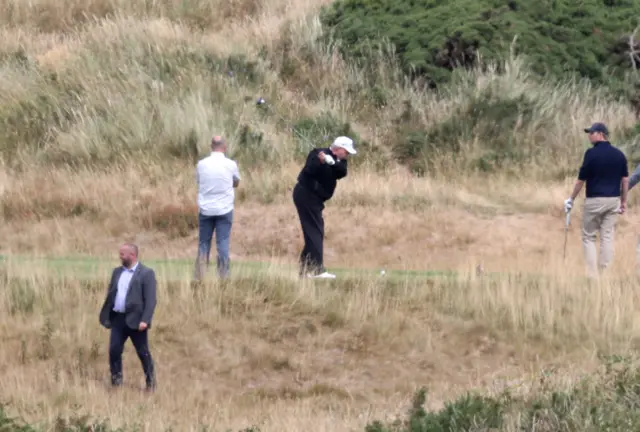 Trump tees off at Turnberry