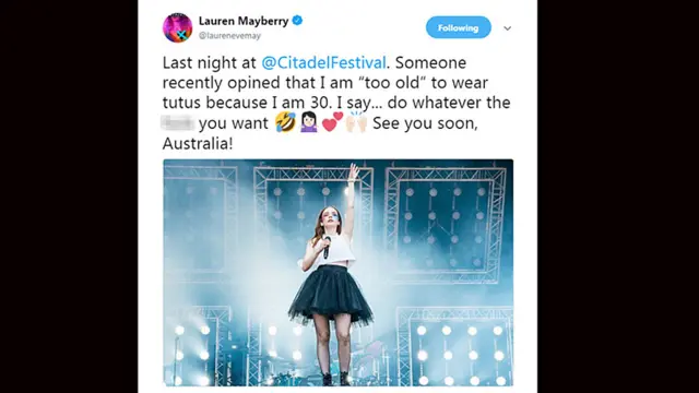 Lauren Mayberry tweet