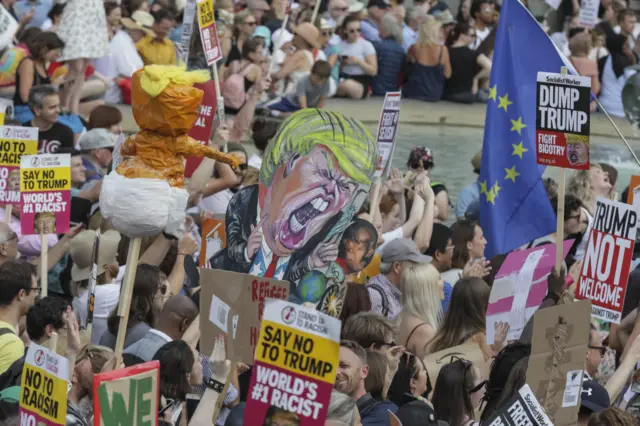 Donald Trump protests in London