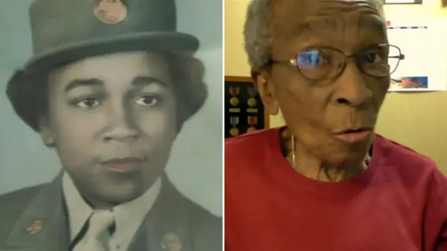 Elizabeth Barker-Johnson in 1945 and 2018