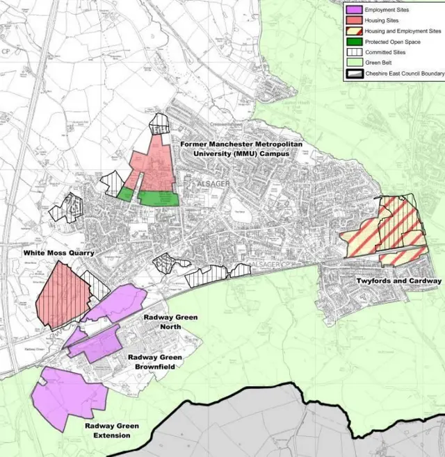 Sites proposed in Alsager, BAE Systems