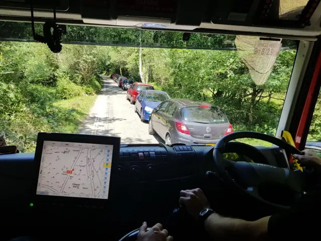 Bad parking. Pic: Buckfastleigh Fire Station/Facebook