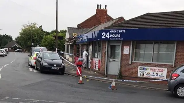 Shop cordoned off in Stainforth