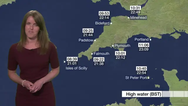 Tide times for Devon and Cornwall