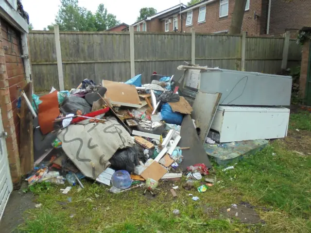 Flytipped rubbish