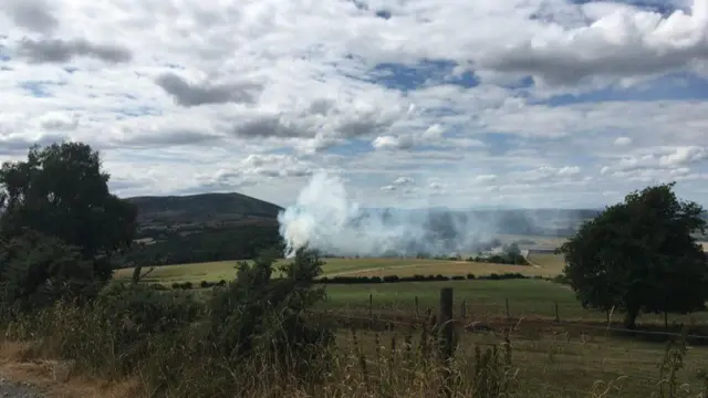 Grass fire in Stiperstones