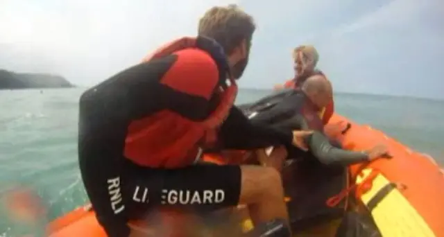 RNLI lifeguards Max Lawrence and Sam Chamberlain