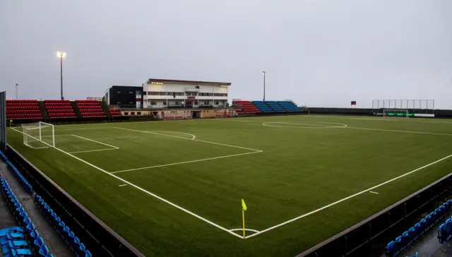 A very gloomy Svangaskard Stadium