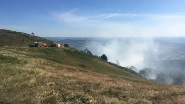 Smoke from the fire