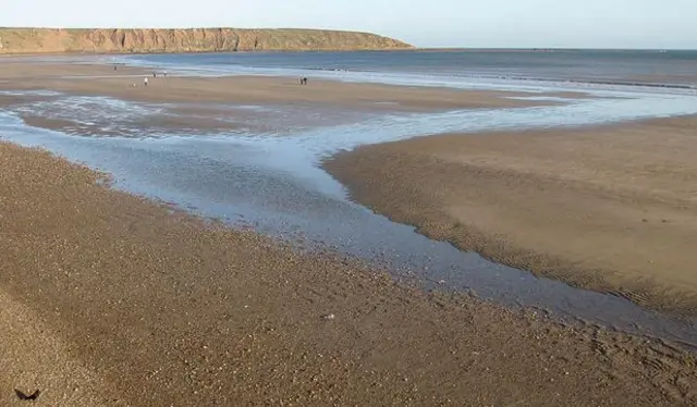 Filey beach at low tide