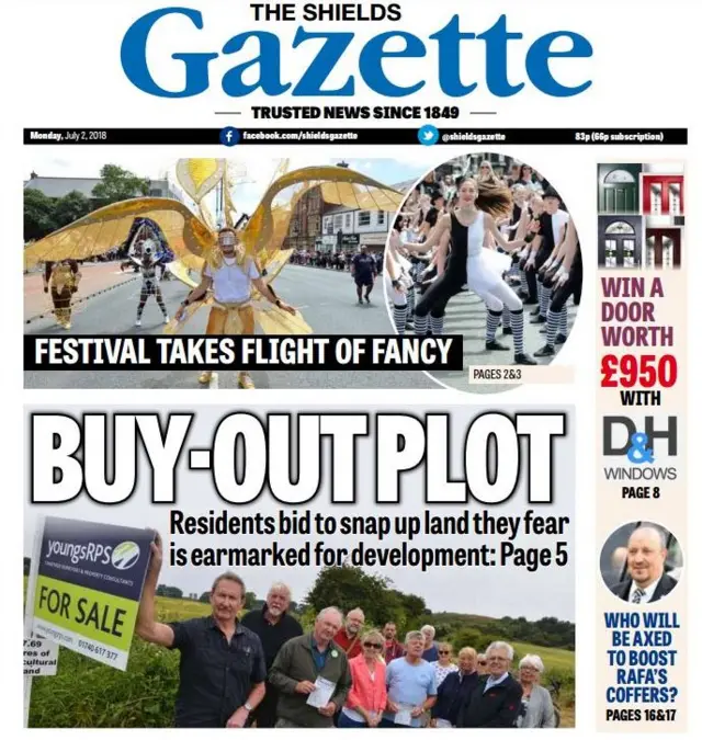 Shields Gazette front page