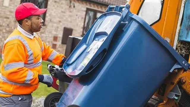 Bin being collected