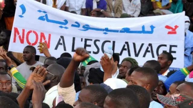 Activists at a rally in Mauritania