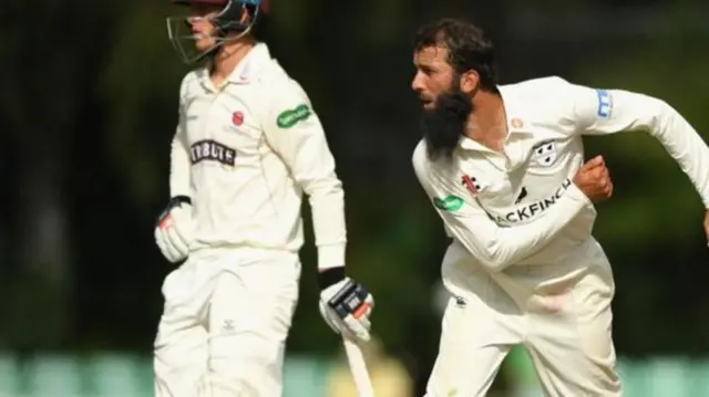 Moeen Ali in action