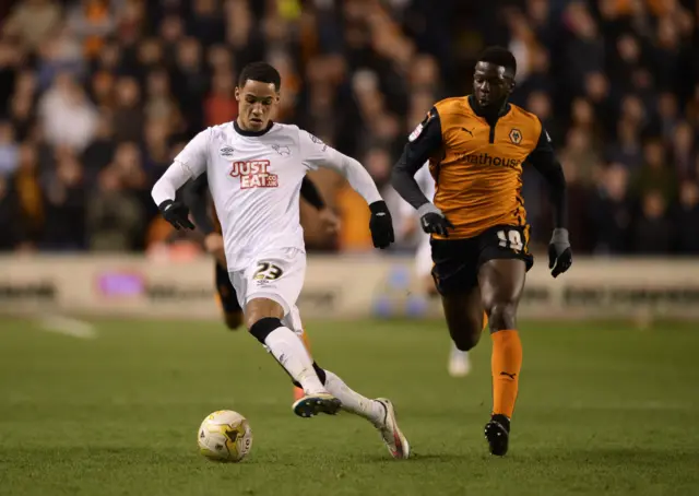 Tom Ince in action against Wolves