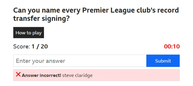 Record signing quiz