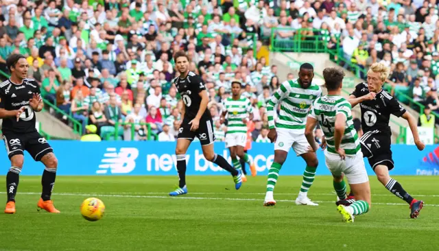 Rosenborg's Birger Meling scores to make it 1-0