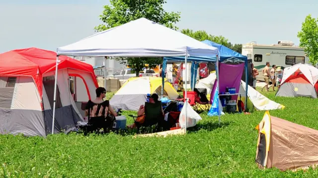 Gazebo at music festival