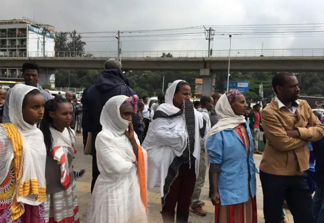 People in Meskel Square