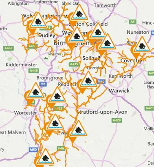 Flood alert map