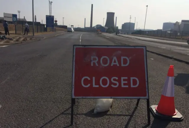 Road closed sign