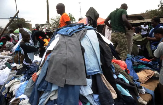 Clothes market in Nairobi