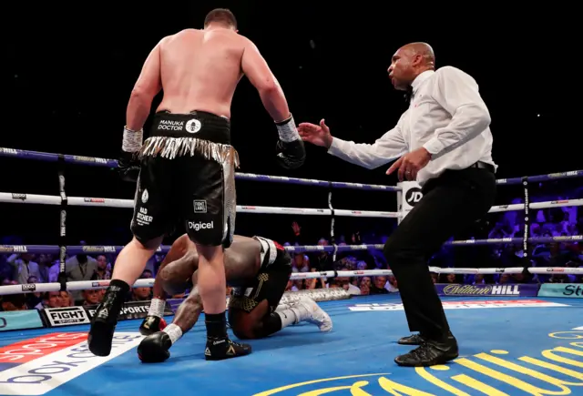 Dillian Whyte goes down