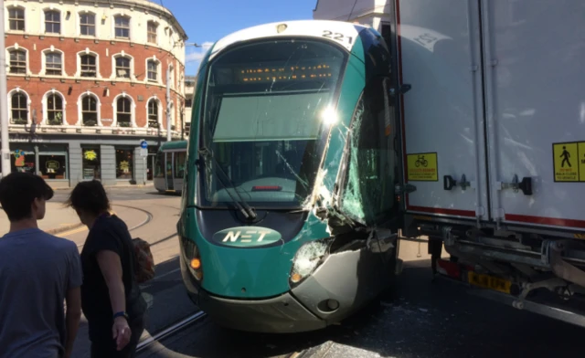 Tram damage