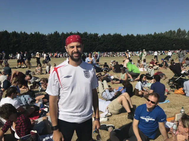 England fan Chris Portou at Wimbledon