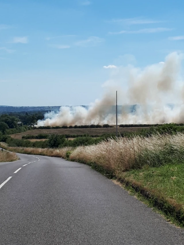 Draycott grass fire