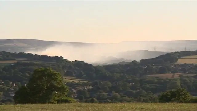 Smoke on a hill in Thurlstone