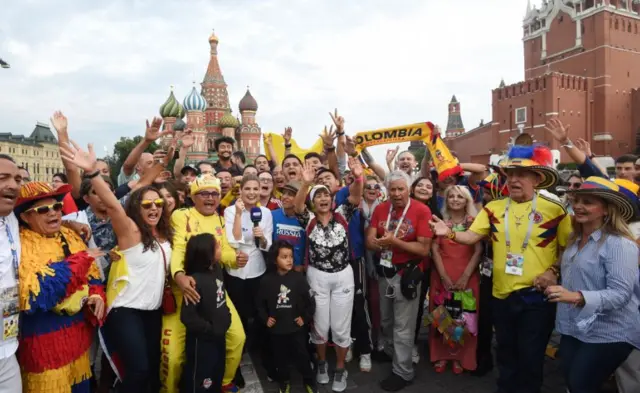 Colombia fans in Moscow