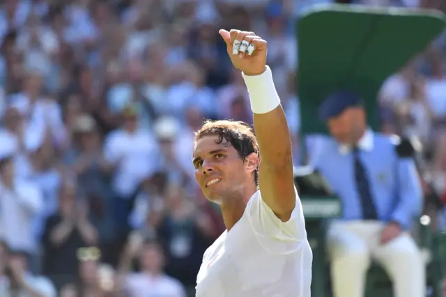 Rafael Nadal celebrates