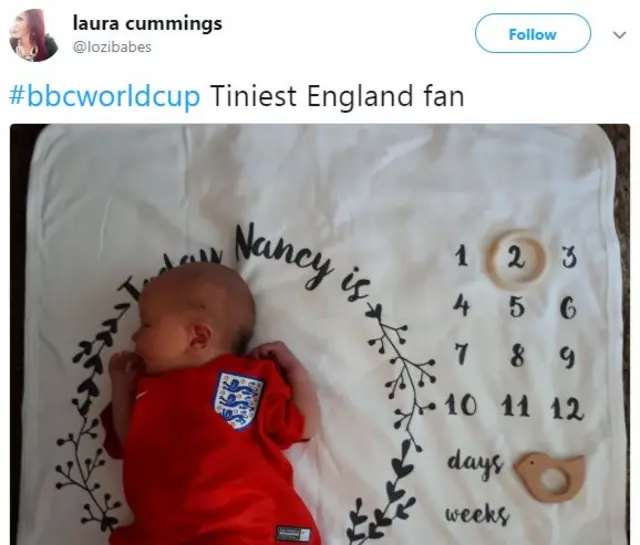 England baby tweet