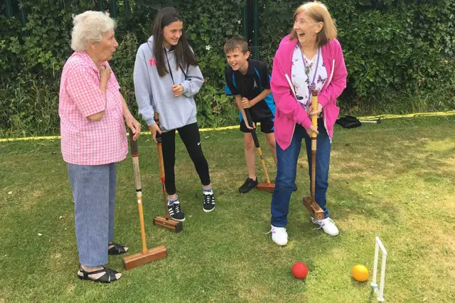 Stoke Damerel Community College croquet match