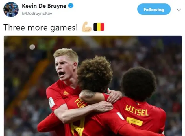 Kevin de Bruyne tweet