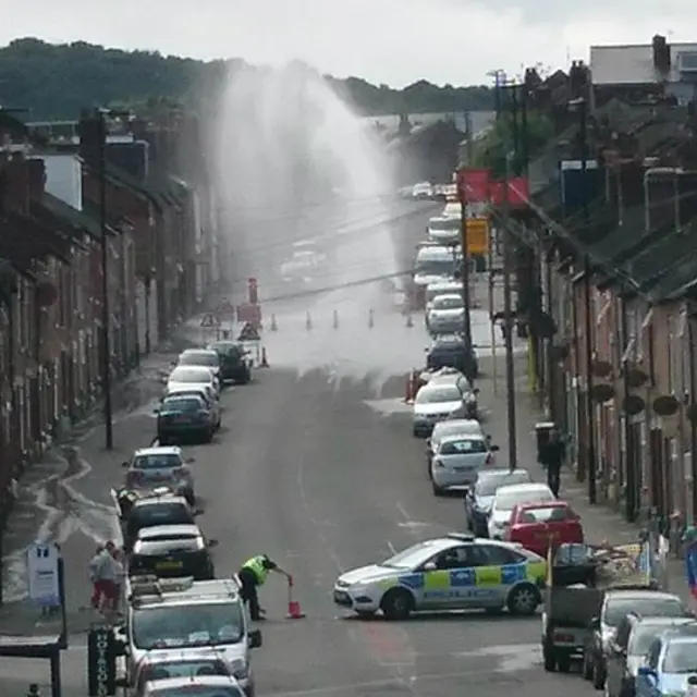 Water main burst